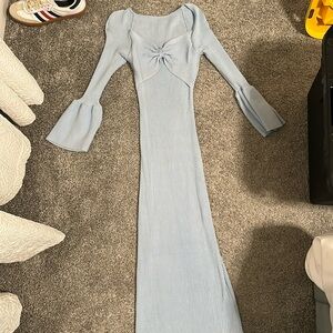Bell sleeve Blue dress very stretchy and super comfortable